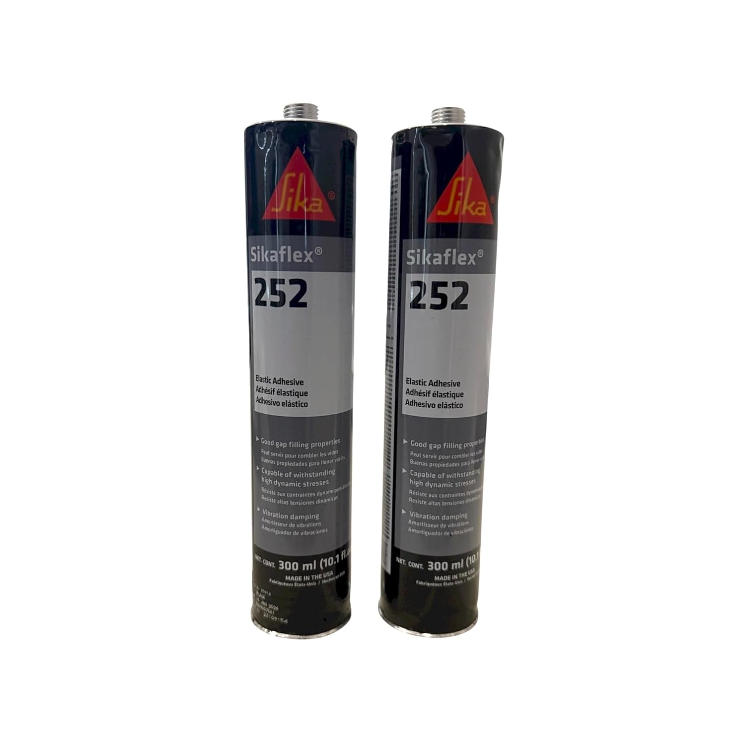 Sikaflex 252 Polyurethane Elastic Adhesive Black 300 mL (2-Pack)