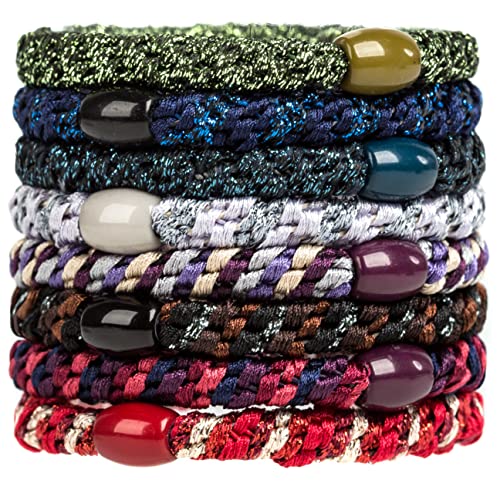 8 Pieces Girls Hair Bobbles Pack of 8 Multicoloured Elastic Bands Hair Bands Elastic Hair Bands Style 16, Mixed color
