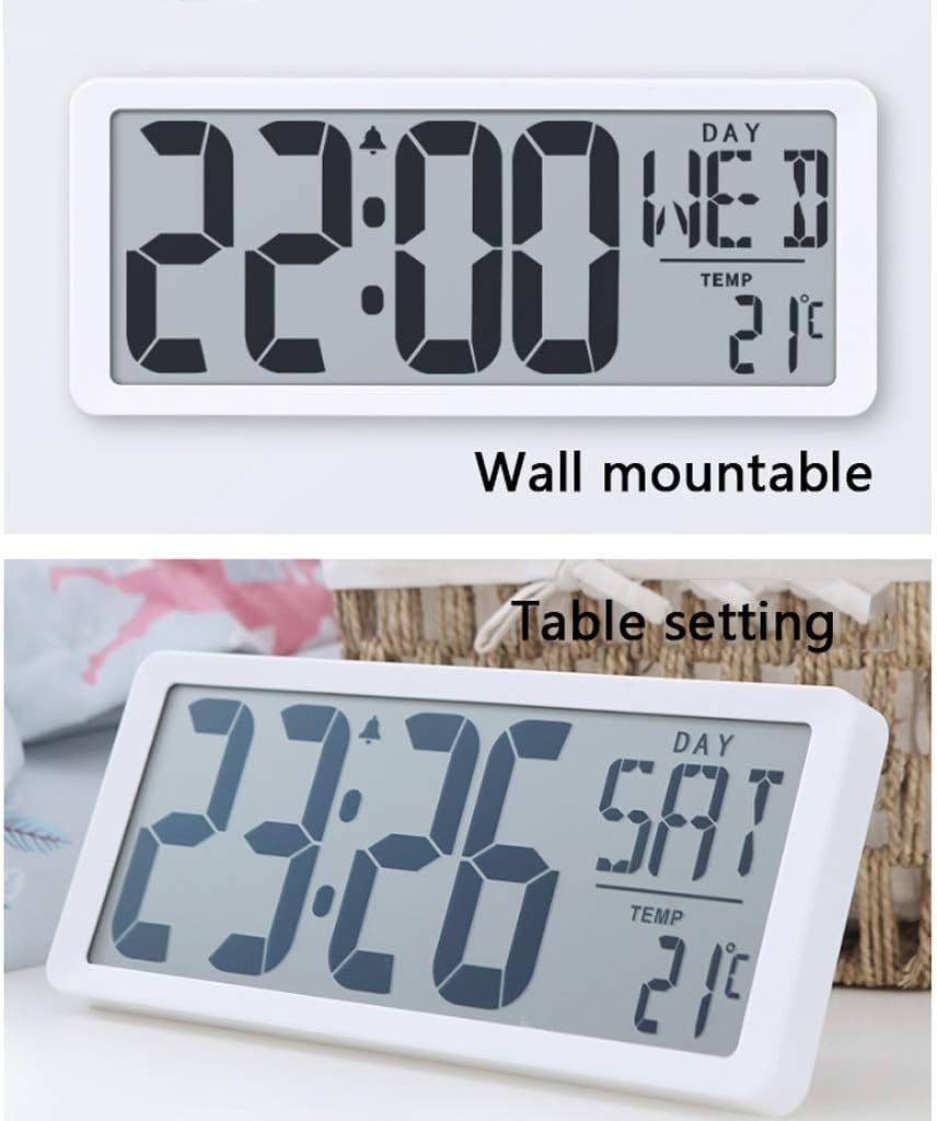 Weather Monitoring Clocks Large Screen Mute Electronic Wall Clock Calendar Pedestal Clock Temperature Detector Weather Detection Clock