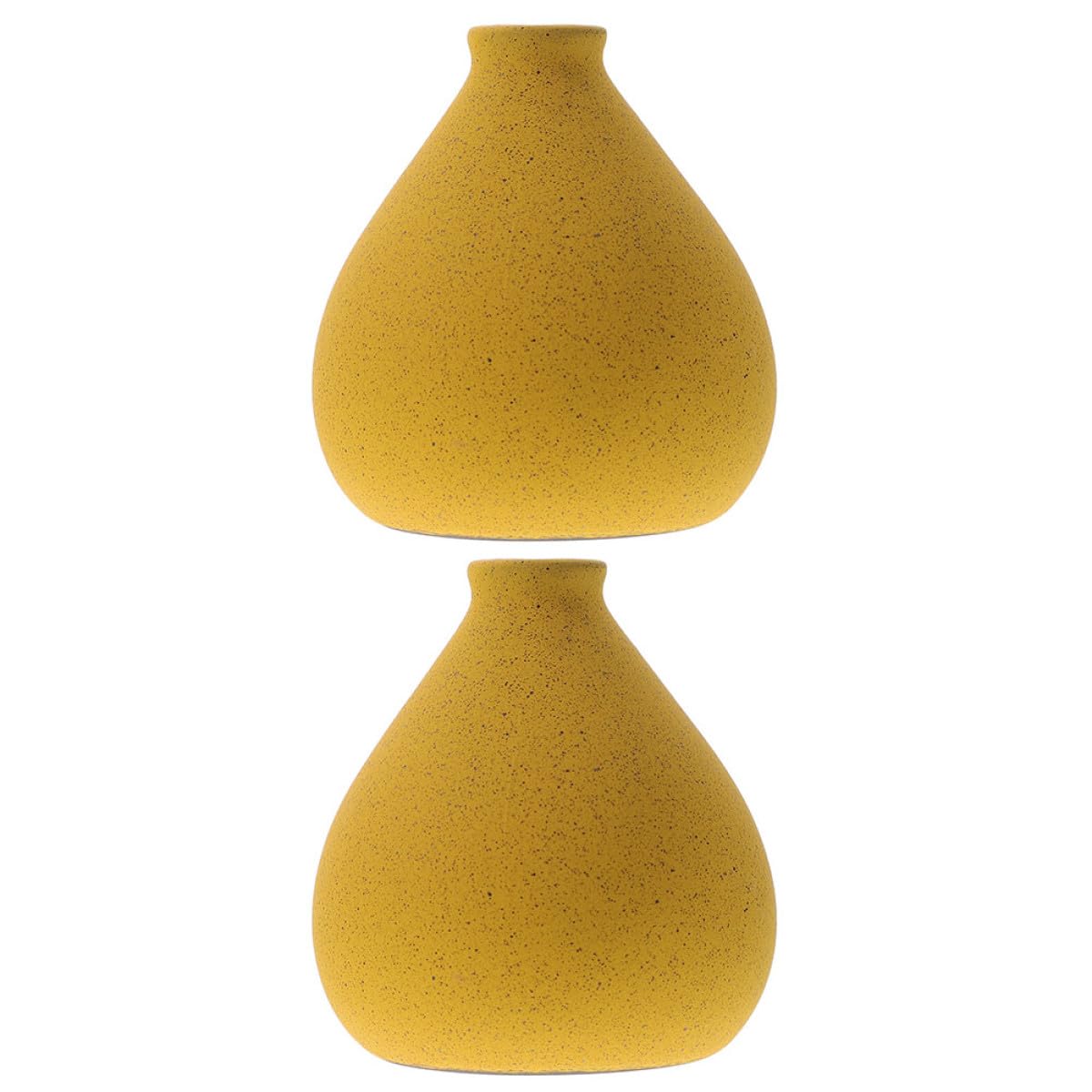 Jarrón de cerámica amarillo juego de 2 piezas para decoración floral