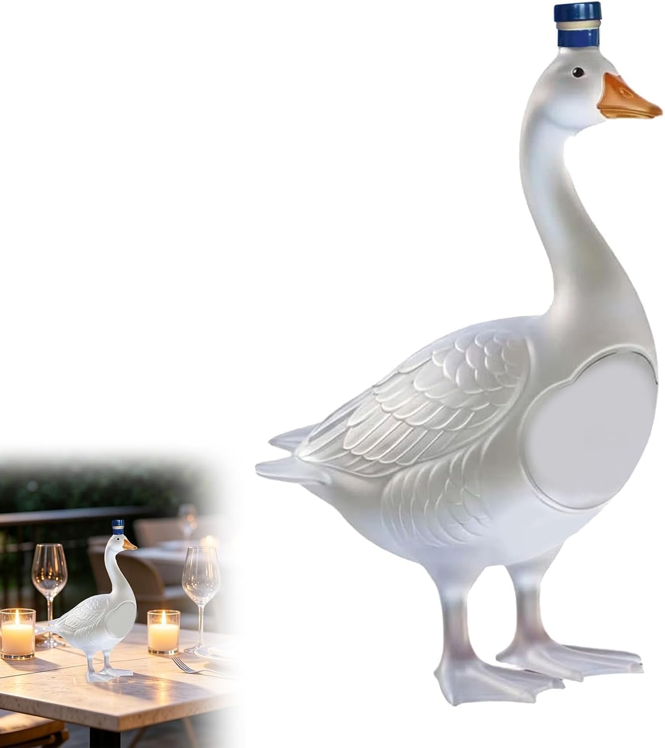 Grey Goose Whiskey Glass Bottle 3D Engraving 30th Anniversary Vodka Bottle Frosted 350ml Liquor Decanter Borosilicate Glass Whisky Wine Spirits Carafe Home Bar Ornament (Frosted)
