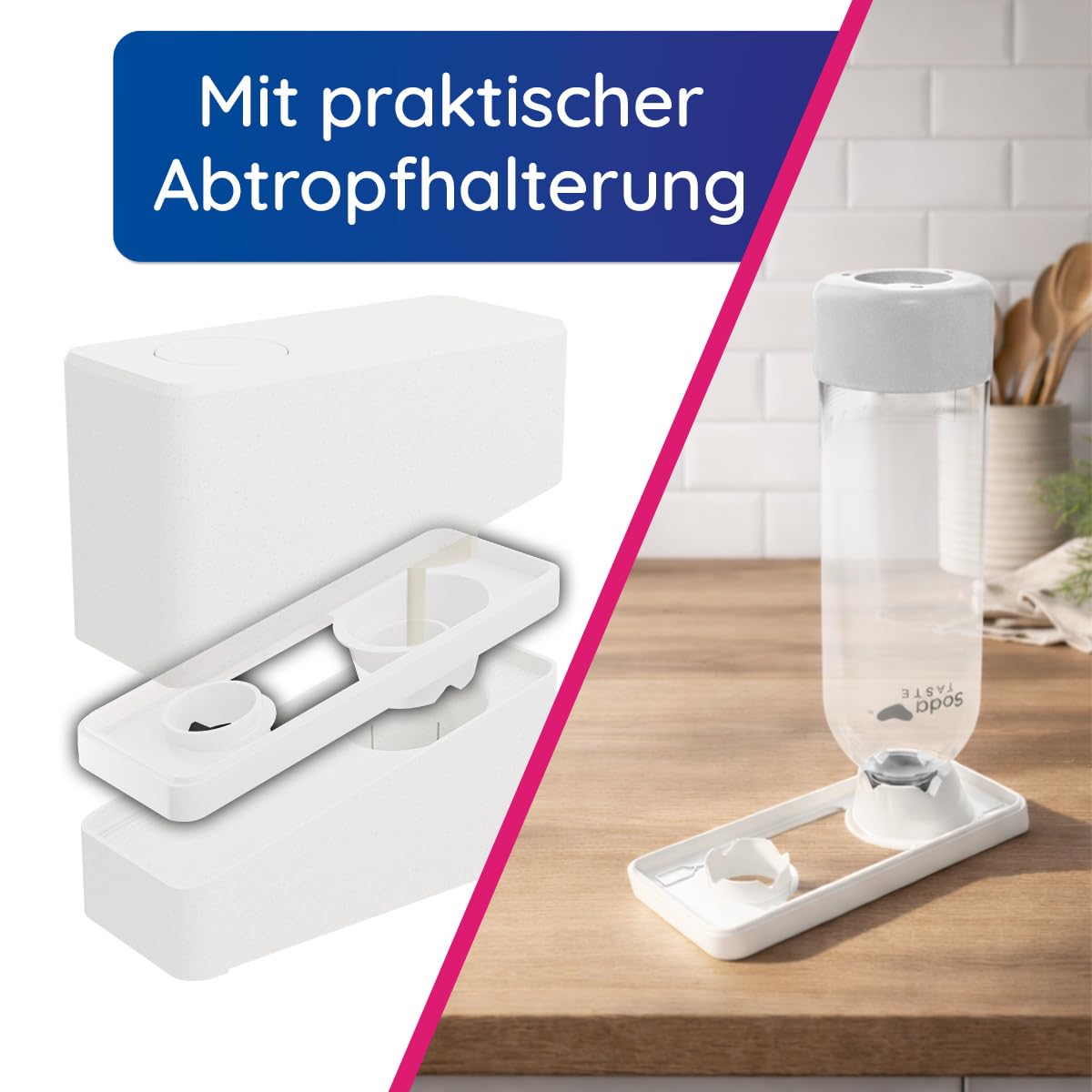 UNO Machine à gazéifier – Modulaire et sans électricité | Compatible avec tous les cylindres de CO₂ avec filetage rotatif standard | Kit comprenant une bouteille d'eau de 1 l et un cylindre de CO₂