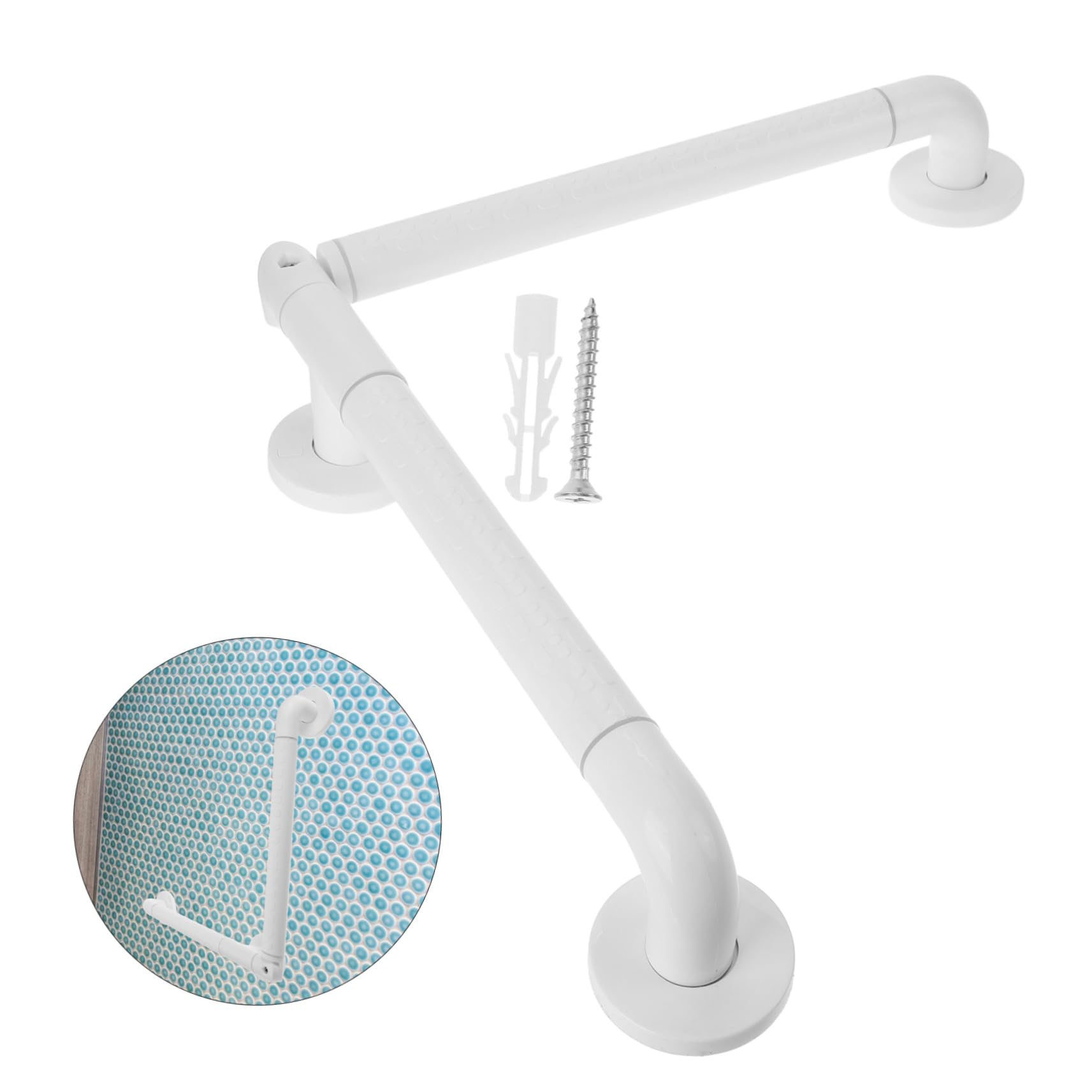 DOITOOL Barra de Apoyo para Baño Antideslizante y Cómoda, Pasamanos de Acero Inoxidable para Personas Mayores y Discapacitadas, Adecuado para Inodoros y Duchas