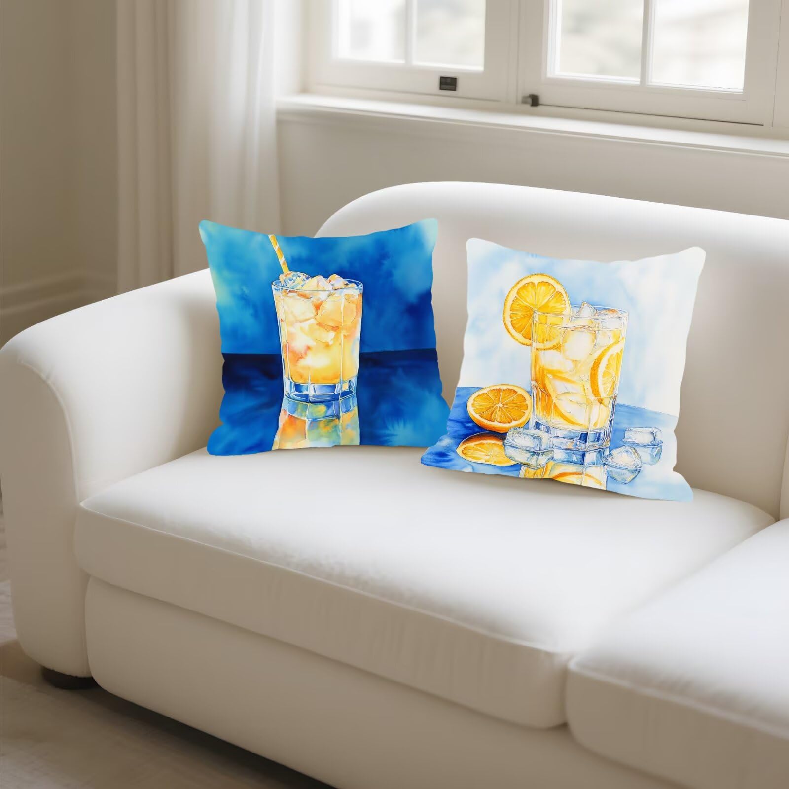 Cojines Sofa Fundas Cojines 40x40cm SúPer Suave Cojin Verano Bebidas Juego de 4, Fundas Almohada Impermeable Exterior, Interior Y Exterior Cojin Decorativos, Para JardíN SalóN Regalos NavideñOs P-475
