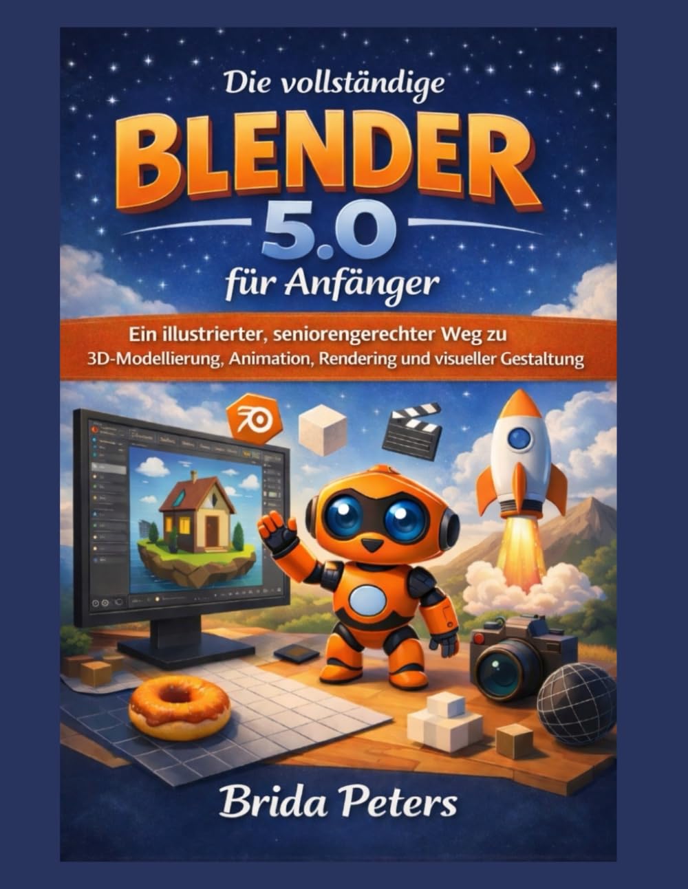 Die vollständige Blender 5.0 für Anfänger: Ein illustrierter, seniorengerechter Weg zu 3D-Modellierung, Animation, Rendering und visueller Gestaltung