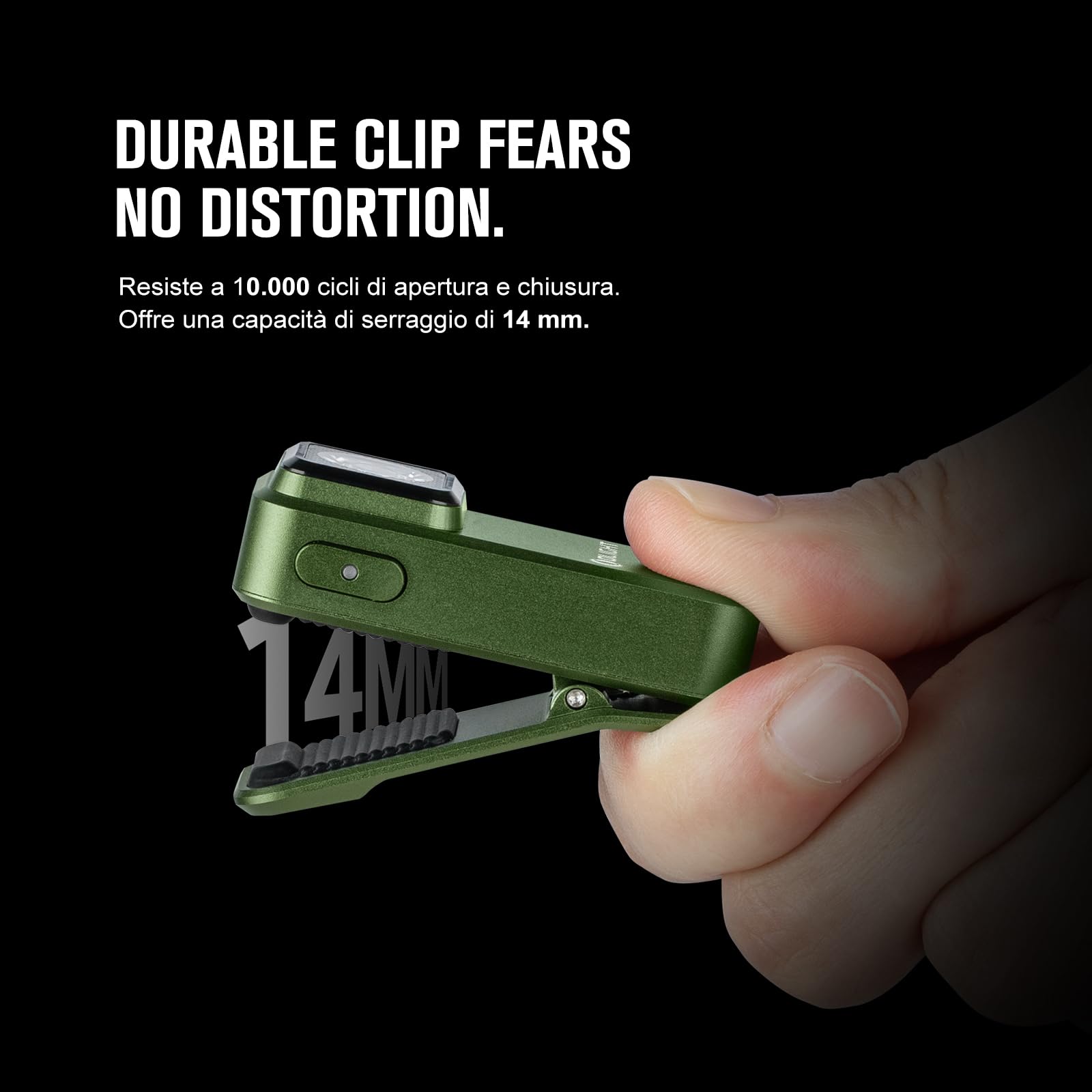 OLIGHT Oclip Sorgente Rossa e Bianca 300lm Lampada a Clip Ricaricabile con Aspirazione Magnetica e Foro di Aggancio Impermeabile IPX5 Escursionismo Campeggio e Alpinismo (Verde)