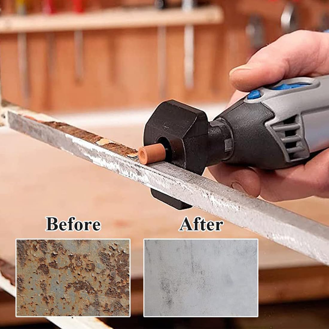 Set di 30 accessori per mole per utensili rotanti, Punte abrasive in corindone, Per avvitatore a batteria, Inserti abrasivi per utensili rotativi Dremel, Per smerigliare e affilare il metallo