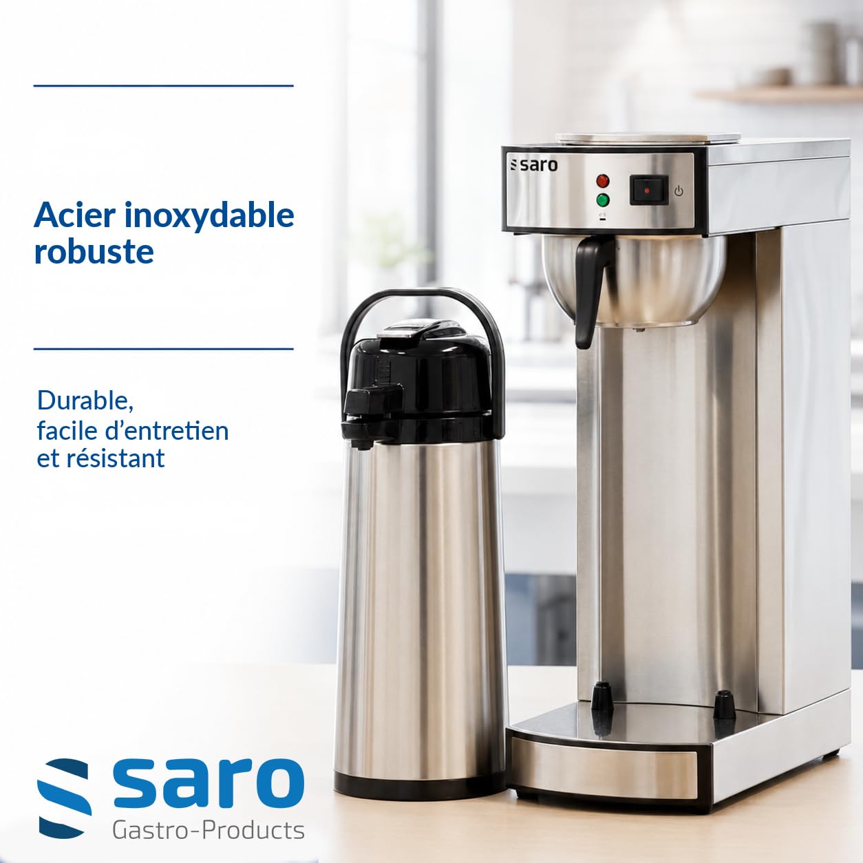 Saro 317-2085 Saromica 24 Cafetière Filtre à Panier et Verseuse Thermos, 1900 W, 2.2 liters