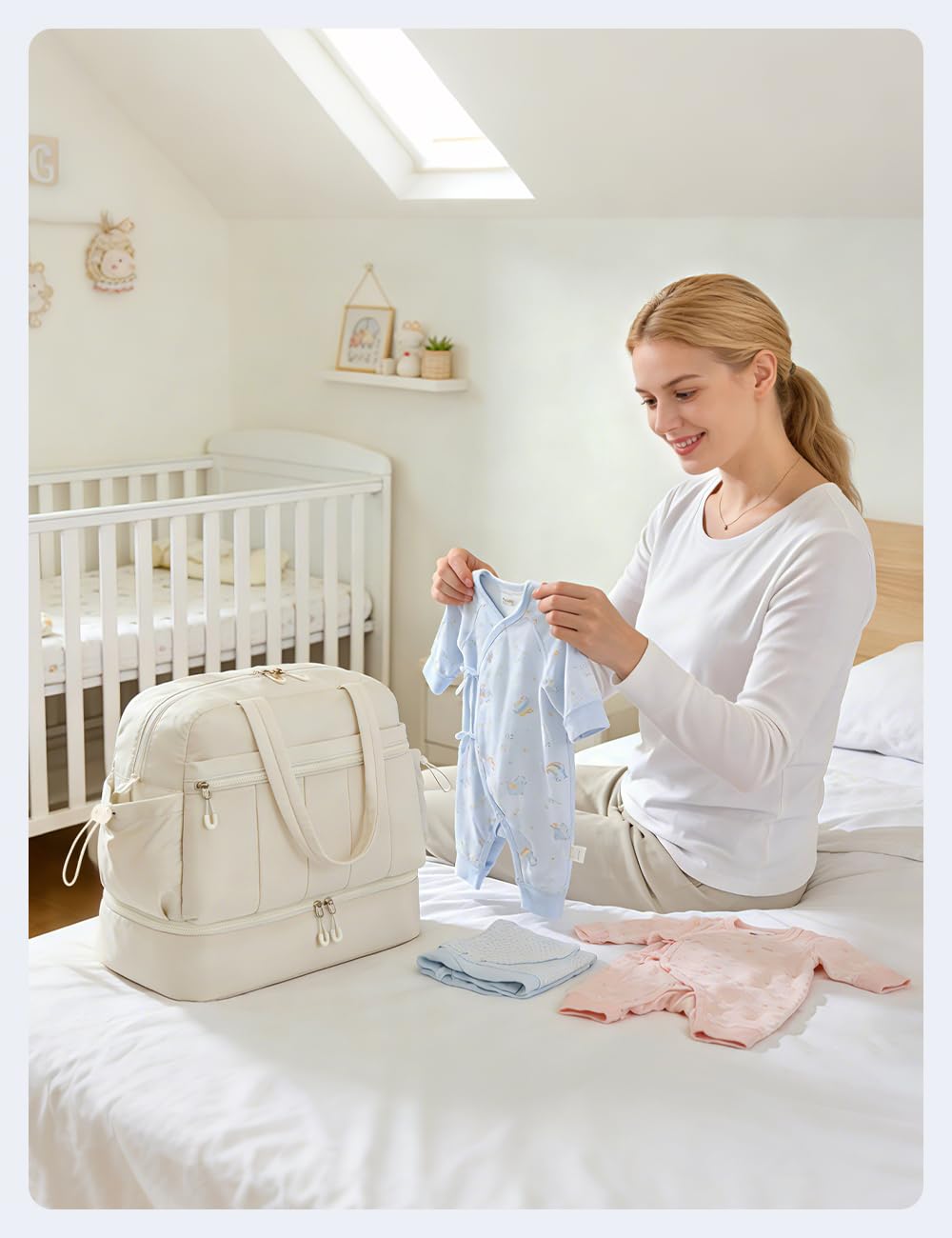 BAGZY Borsa da Viaggio 40X35X20 EasyJet Lufthansa Donna Borsone Palestra Uomo 34L Bagaglio a Mano Borsa Parto Ospedale Mamma con Scomparto Grande per Aereo Weekend Gym Travel Rosa