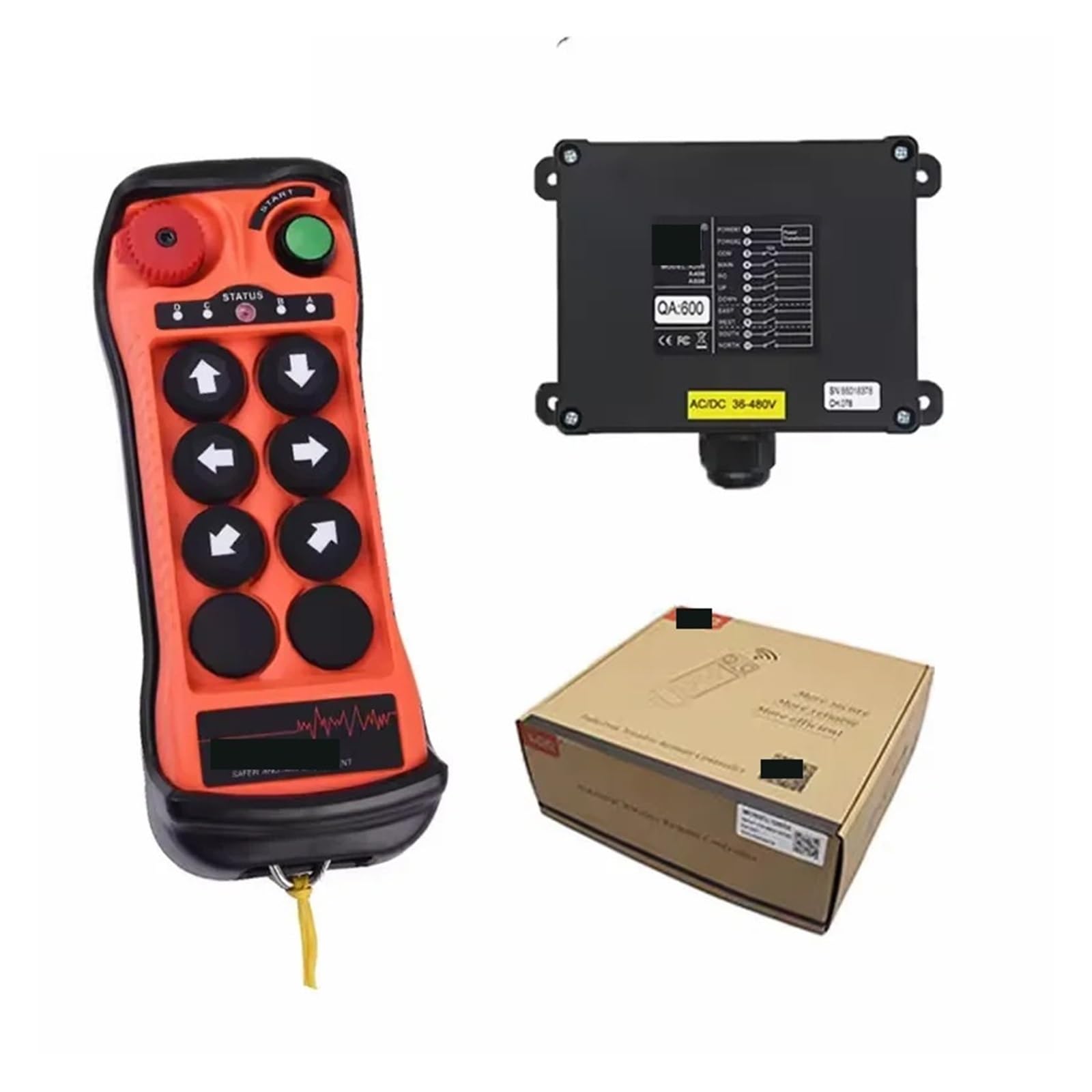Controllo della Gru, Interruttori di Controllo remoto for Gru radiofonica Industriale Senza Fili a 6 Tasti a velocità Singola Pista Sollevamento Controller for(1T 1R,AC DC10-30)