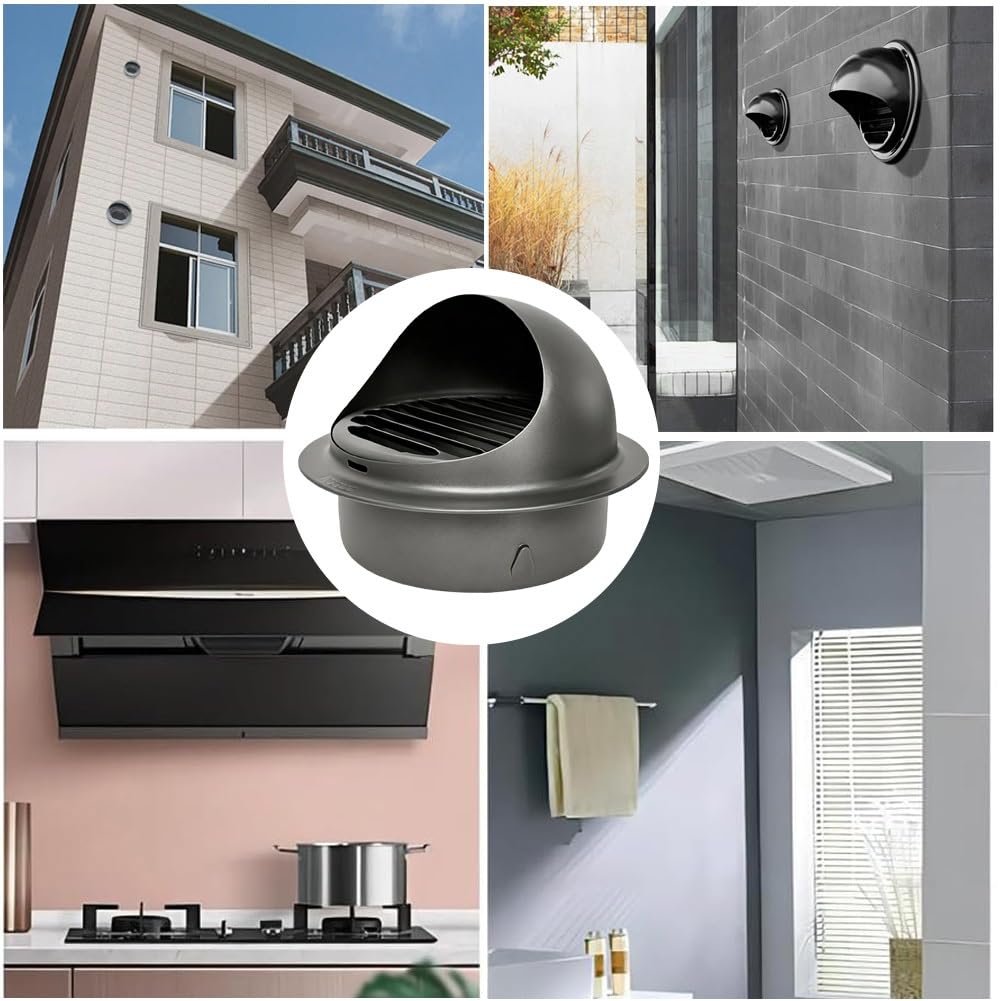 Rejilla de Ventilación de Pared de Acero Inoxidable 304, Redonda, 100/110/120/150/160 mm, Cubierta de Ventilación de Exterior, Rejilla Ancha, para Cocina, Campana Extractora(White,150mm/6in)