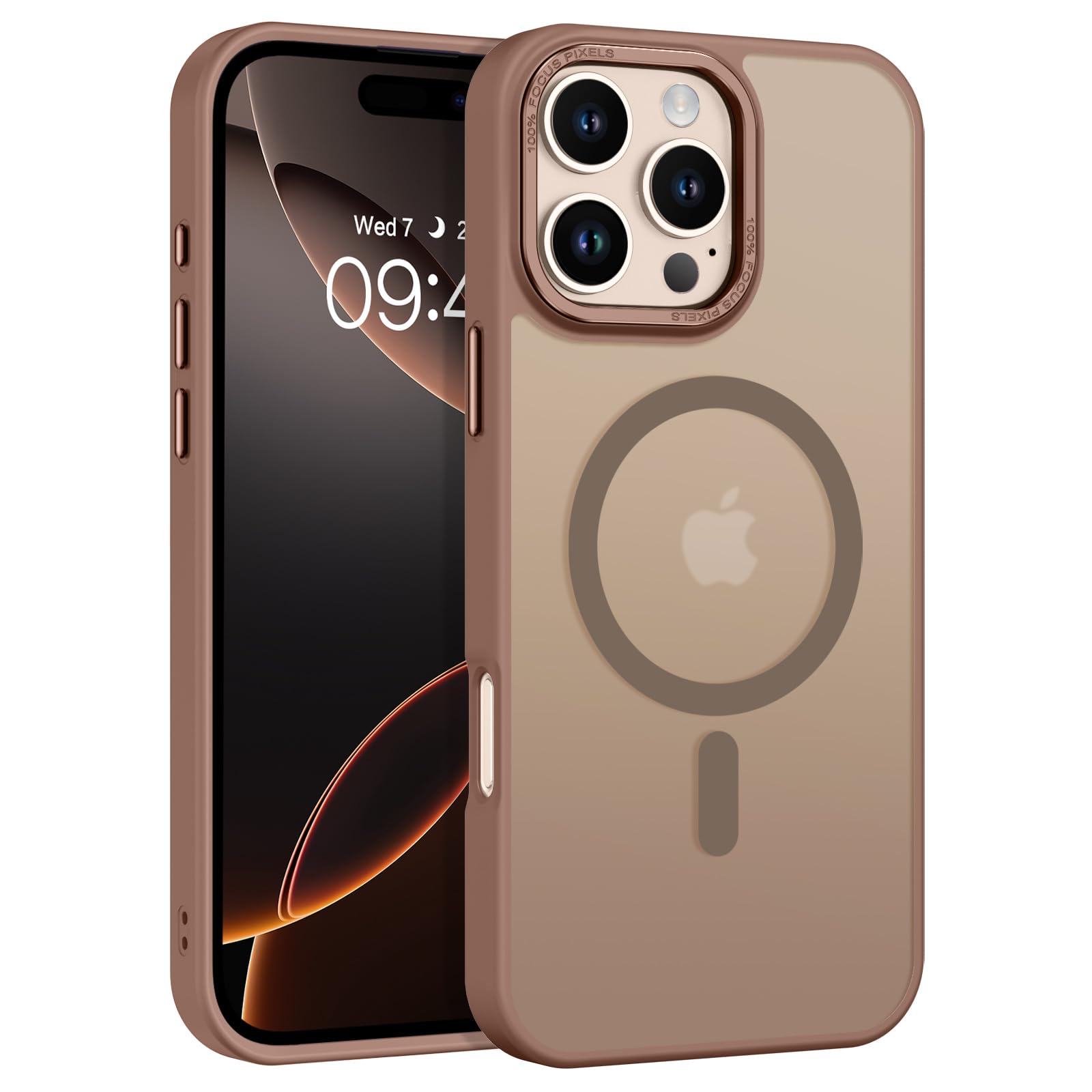 VENINGO Magnetic for iPhone 16 Pro Max Case,Compatible with MagSafe Matte Translucent TPU Bumper Shockproof 360 Protective Case for iPhone 16 Pro Max,Desert Titanium