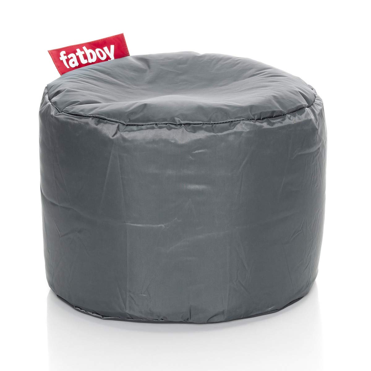 Fatboy Point Original Tabouret - Tabouret Bas Rond en Nylon pour l'Intérieur - Pouffe Rembourré Polyvalent Idéal comme Pouf Coiffeuse ou Repose Pied Canape - 35 x 50 x 35 cm - Gris Foncé
