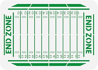 FINGERINSPIRE Football Field Stencil 8.3x11.7inch 14 Mil Template for Painting Lines, Numbers, Patterns - Reusable DIY Craft Decor Yardlines Plastic Stencil
