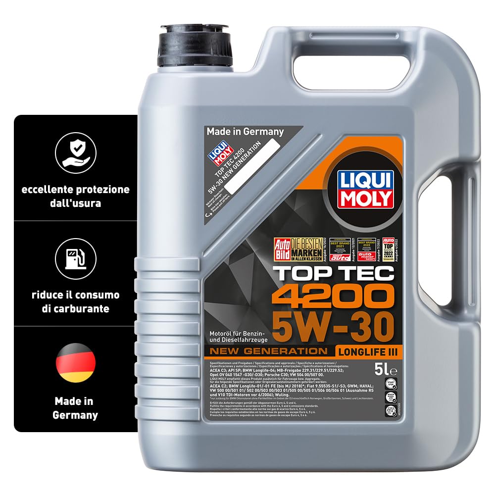 LIQUI MOLY I Top Tec 4200 5W-30 New Generation I 5 L I Oil Motore I Tecnologia Sintetica I SKU: 8973