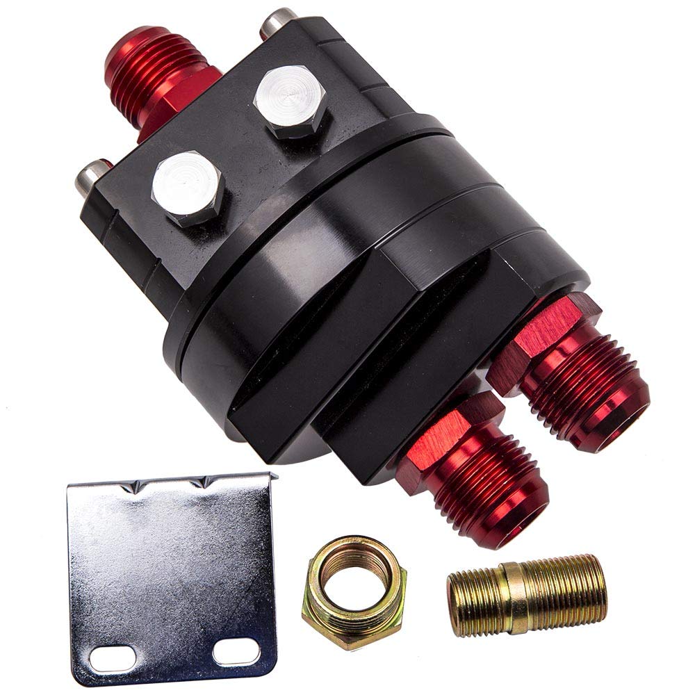 maXpeedingrods Kit de Adaptador de Filtro de Aceite Universal de Aluminio, Adaptador de Empalme Macho para Desplazamiento de Filtro de Aceite, Rosca M20x1.5/3/4"x16 UNF,Conector AN10,Montaje en Bloque