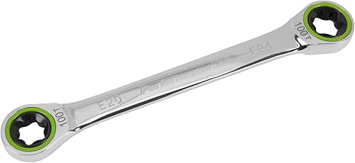 Miniatura 6 de Performance Tool W30451 - Llave abatible - 100 dientes de engranaje, acero al cromo vanadio, tamaños de estrella E10 y E12