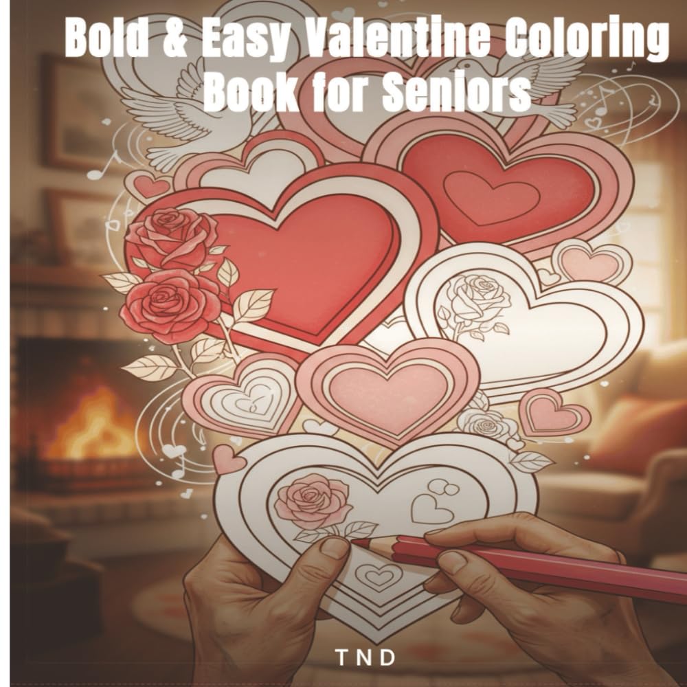 Bold and Easy Valentine Coloring Book for Seniors (Bold & Easy Coloring Fun)