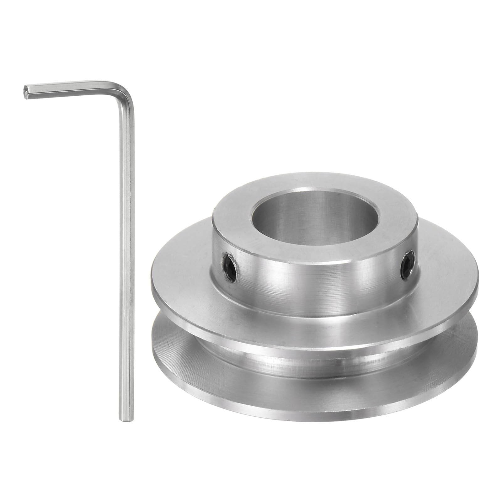 Produktbild von Sourcing Map Einzelrillen-Riemenscheibe – 16 Mm Feste Bohrung, 30 Mm Außen-Ø, Alu, Für 6 Mm PU-Rundriemen & Motoren