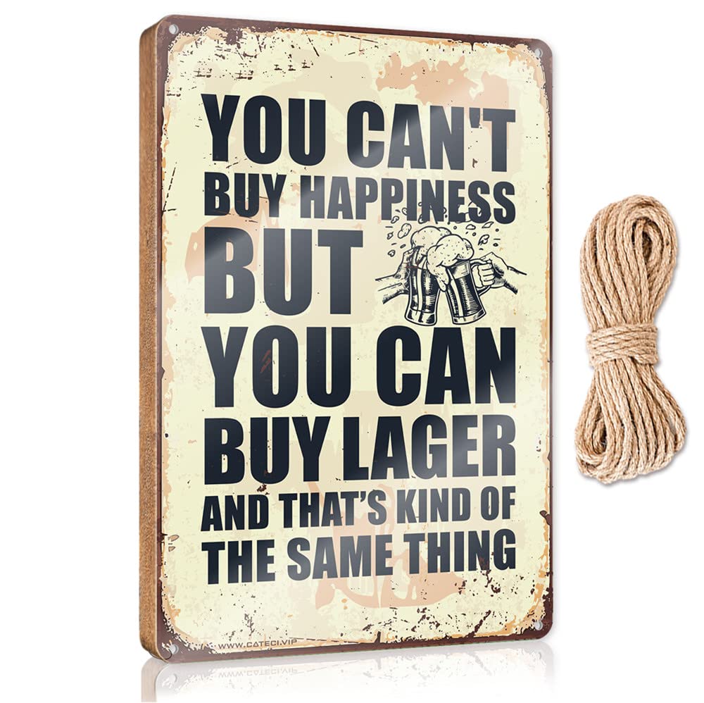 Abipuir Welkom thuis Tekenen dat je geen geluk kunt kopen, maar je kunt Lager Sign Hangende Houten Plaque Decoratie Houten Welkom kopen (Maat: 15X28CM