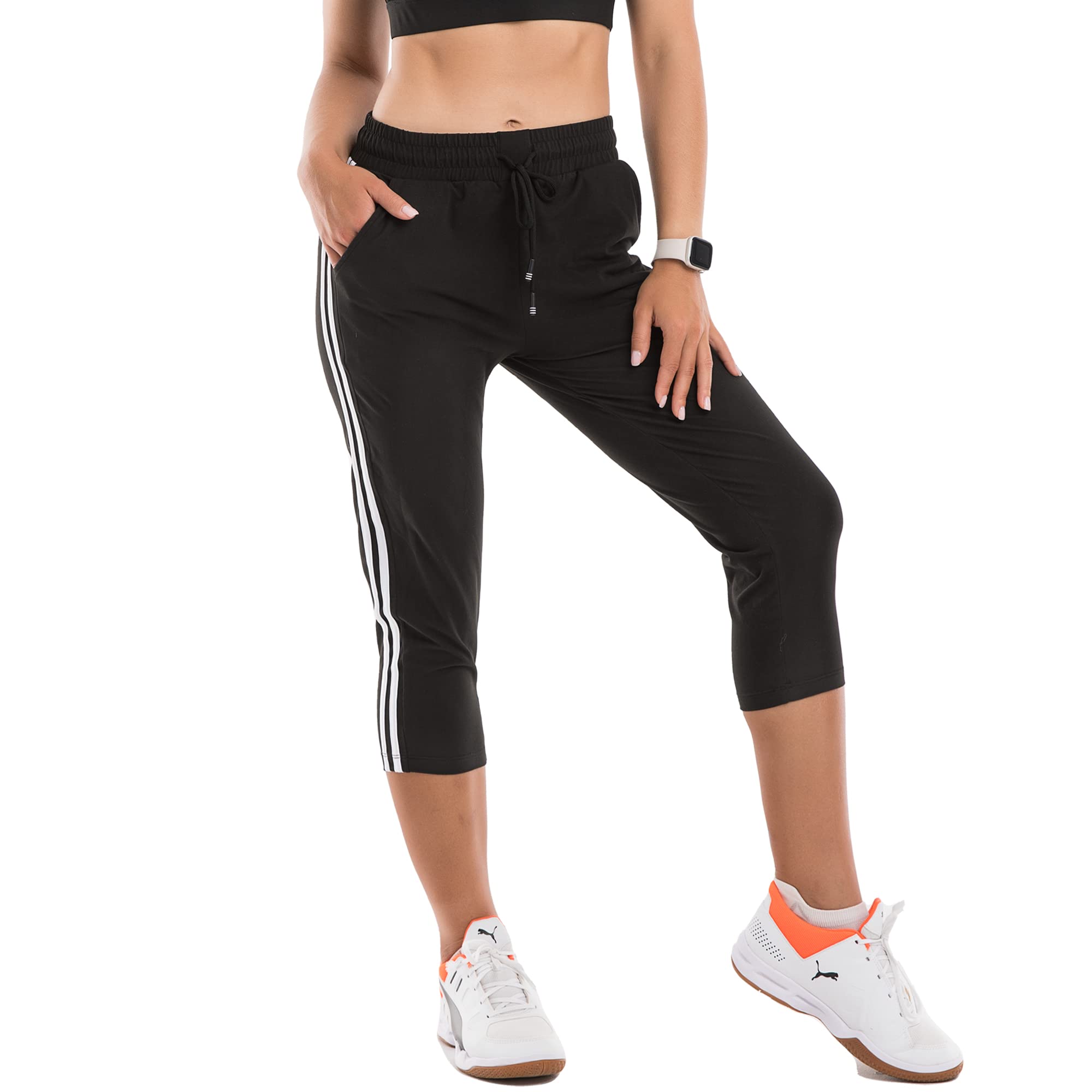 Stanpetix Capri Pants for Women UK - Women's Sport Pants with Pockets Running Joggers Sweatpants