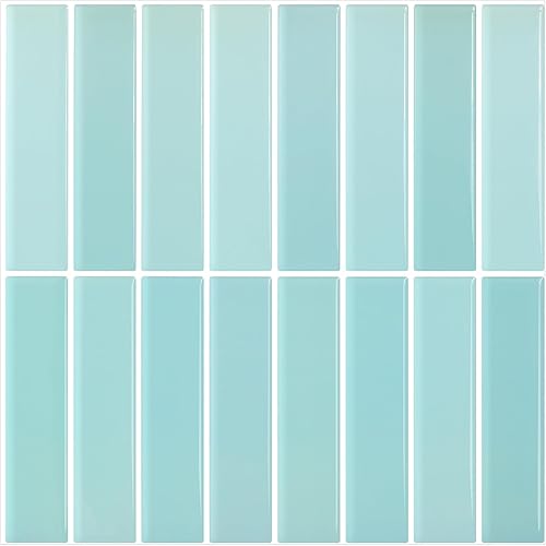 Azulejos para despegar y pegar, diseño azul pálido más grueso, autoadhesivo, 12 x 12 pulgadas, azulejos grandes de primera calidad, para despegar y