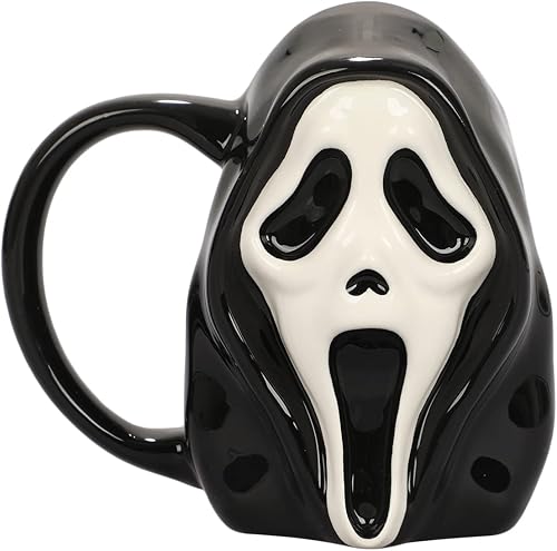 Bioworld Taza de cerámica esculpida Ghost Face de 16 onzas