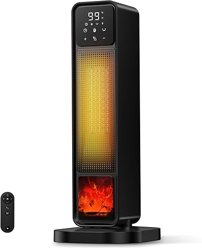 Calentador de espacio, calentadores de espacio de 25 pulgadas para uso en interiores, calentadores eléctricos de 1500 W con control remoto,