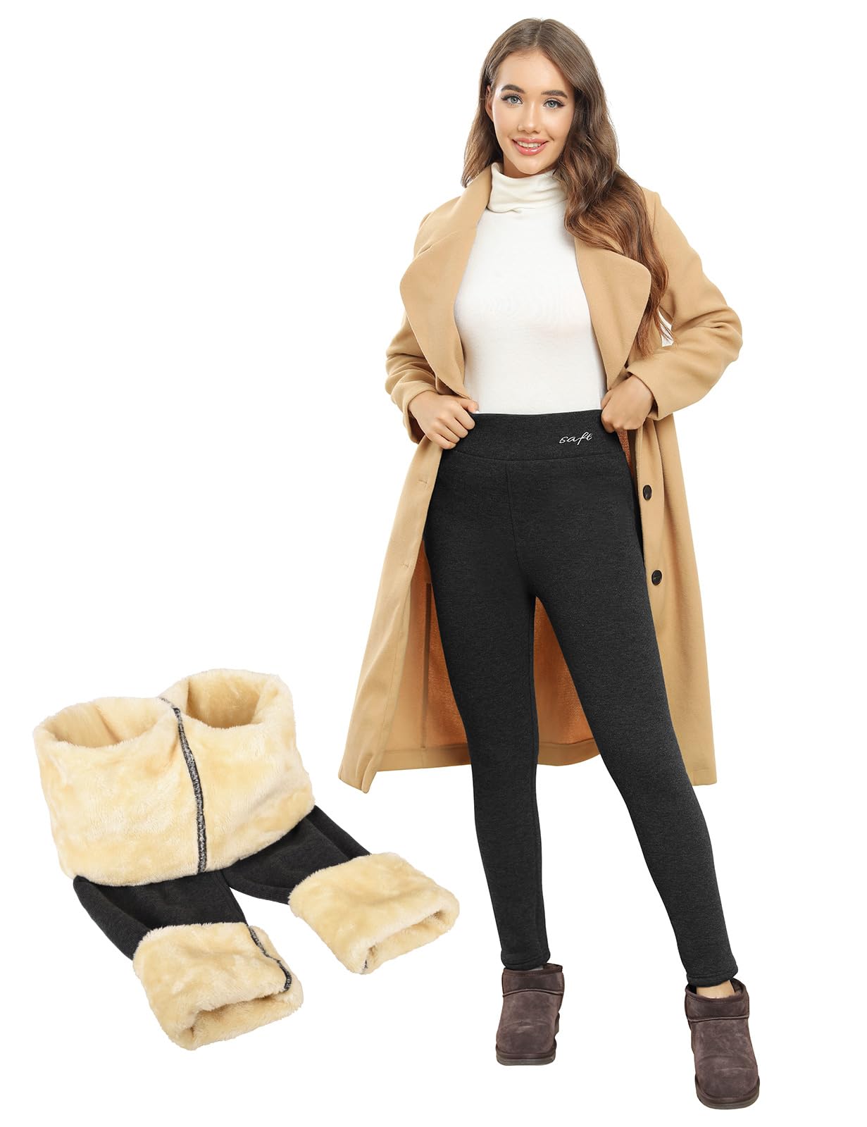 UMIPUBO Leggins Termicos Mujer Invierno Leggings con Forro Polar Pantalones Cálidos para Mujer Elástico Pantalones de Cachemira