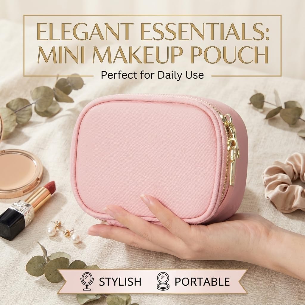 Small Makeup Bag Travel Train Case with Mirror and Light Mini Travel Make up for Women Train Case Cosmetic Organizer 3 Adjustable Brightness Toiletry Bag Portable Artist Storage (Leopard print)