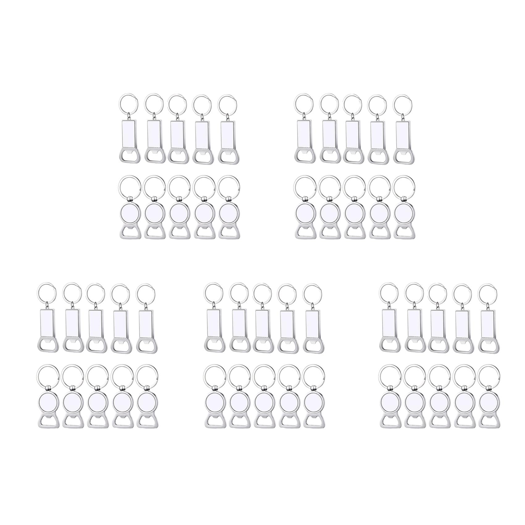 Ouvre-bouteille en métal porte-clés blanc sublimation pour vos pique-niques et événements