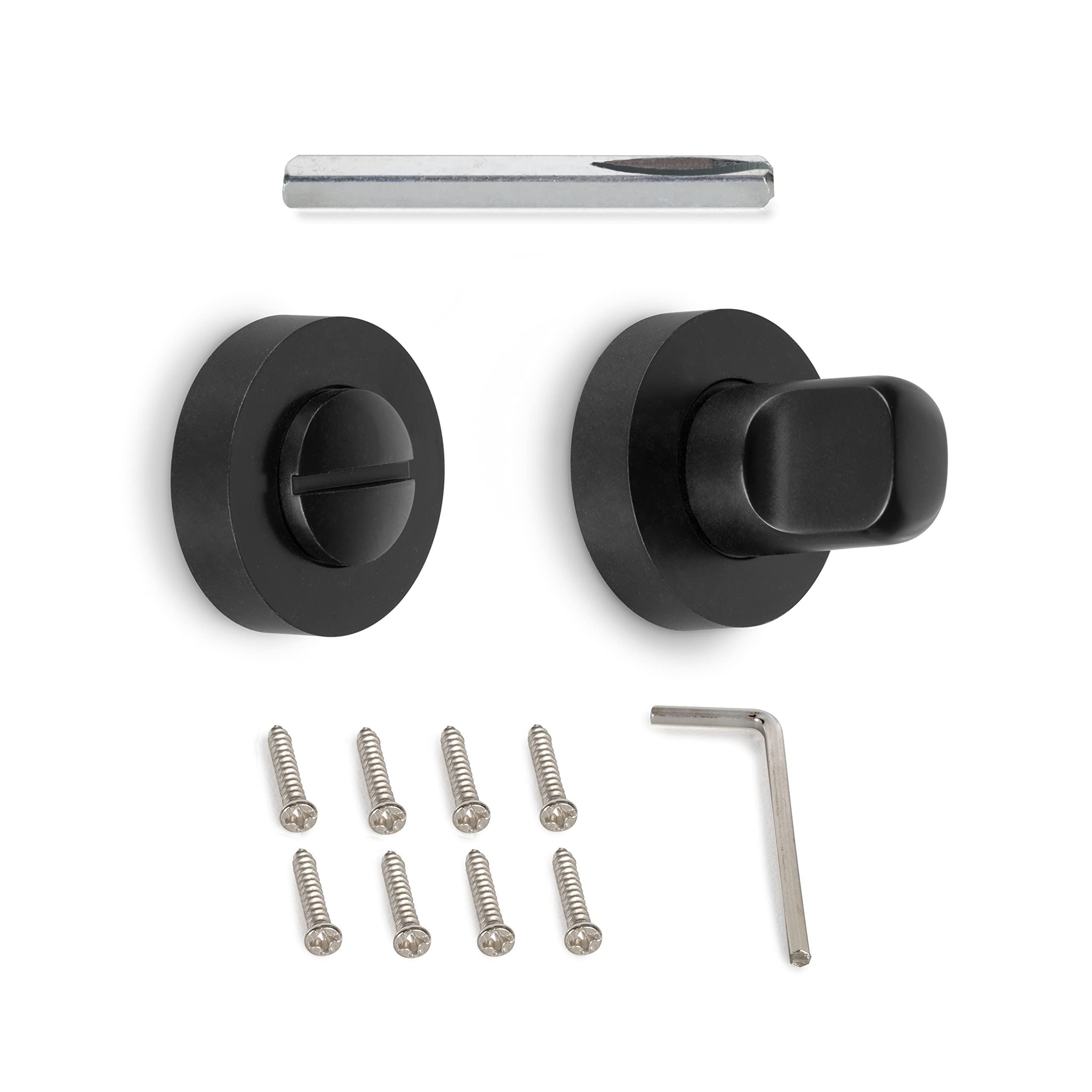 Emuca - Muletilla para puertas correderas de interior, lote de 5 condenas con roseta D.35 mm, zamak, Negro