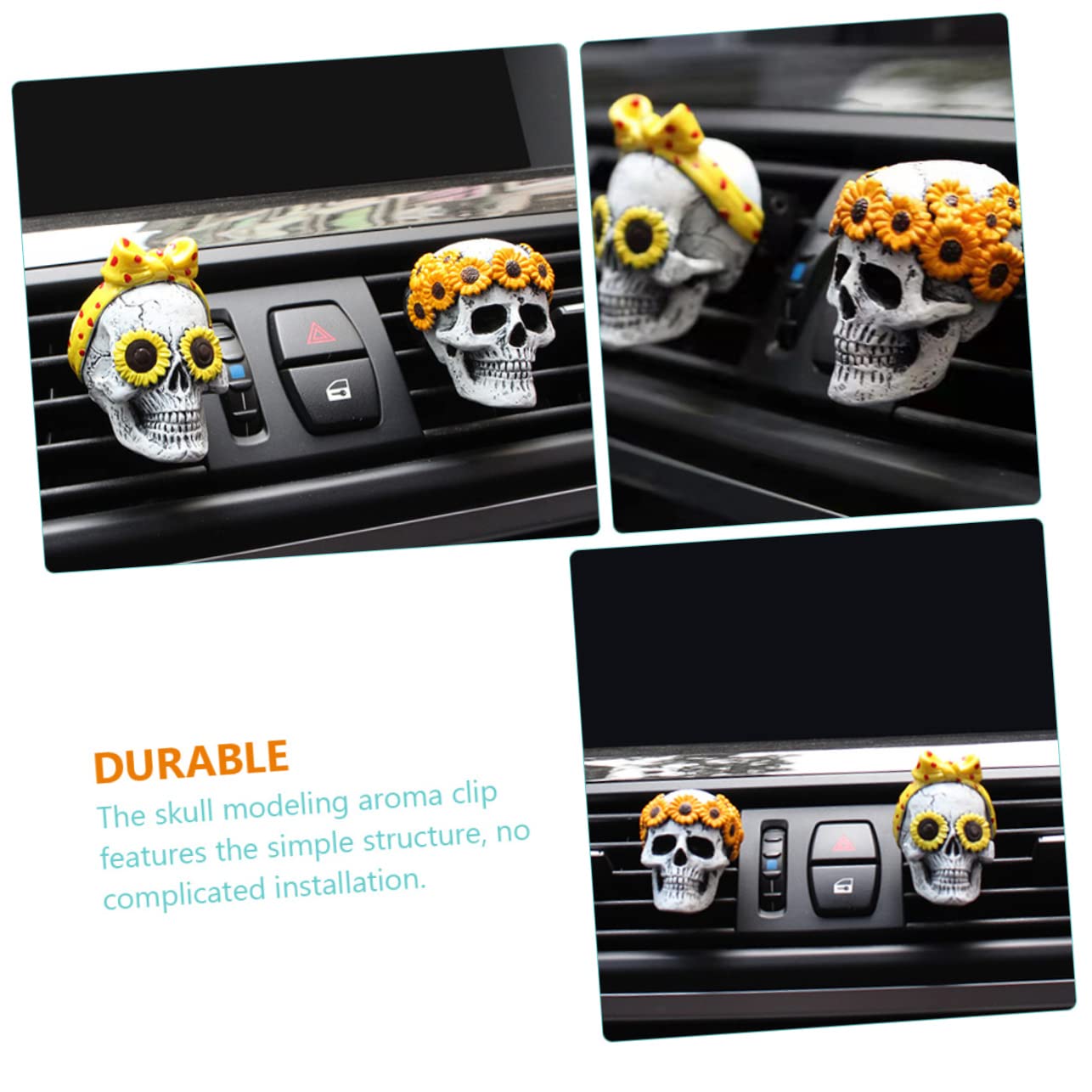 Gatuida 6 Piezas Coche Cabeza Fantasma Aromaterapia Difusor De Aroma Ambientador Automático Ambientador De Aire Divertido Coche Difusor Clip De Ventilación Difusor De Ventilación De Aire
