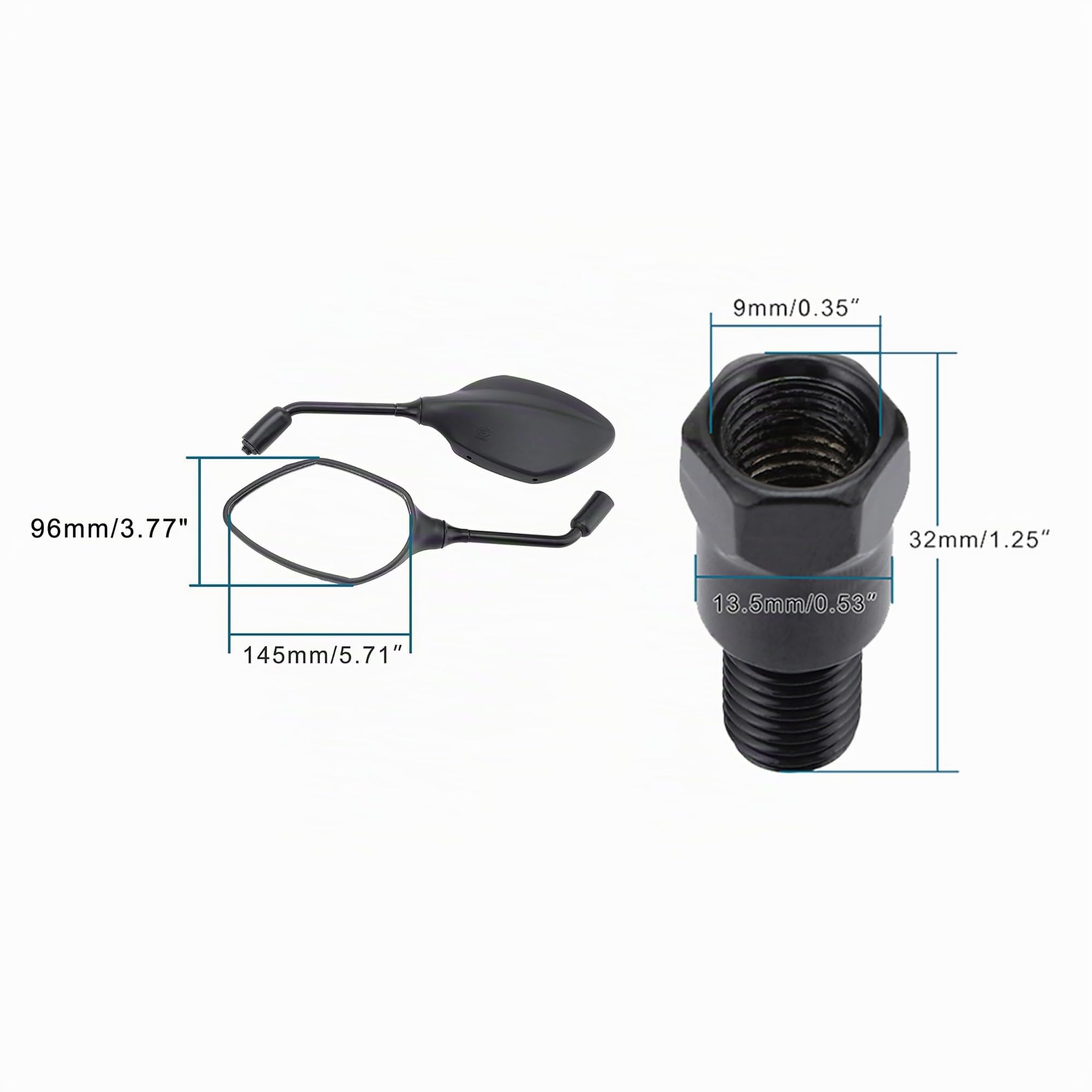 GOOFIT 10mm Motorcycle Rear View Side Mirror 360 Degrees Rotation M10 Replacement for SX150 150X 150 UTV Moped ATV Scooter Suzuki Large Displacement Motorcycle Quad Pit Dirtbike Black