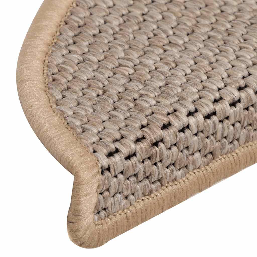 Générique Naklejki na schody 15 szt. 56 x 17 x 3 cm jasnobeżowy | Tkanina o wyglądzie sizalu, antypoślizgowa, zmywalna, dźwiękochłonna, tylna taśma klejąca