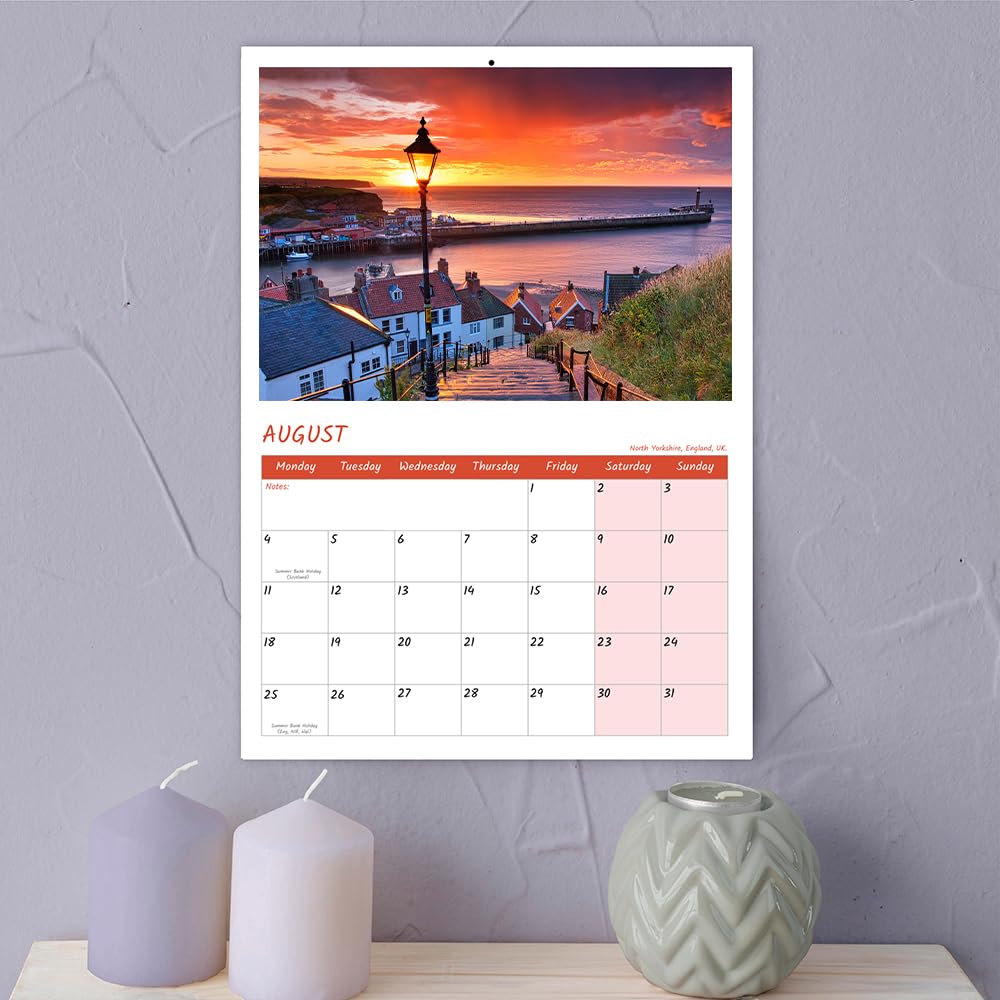 A4 Sunrise and Sunset 2026 Calendar UK 12 Month to view Wall Calendar 2026 UK A3 When Open Papa Prints - Image 3