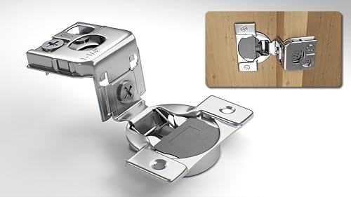 Berta - Bisagras de cierre suave con marco frontal de 1-14pulgadas, 105grados, 6 maneras de ajuste, con 3 levas ocultas, para puertas de gabinetes