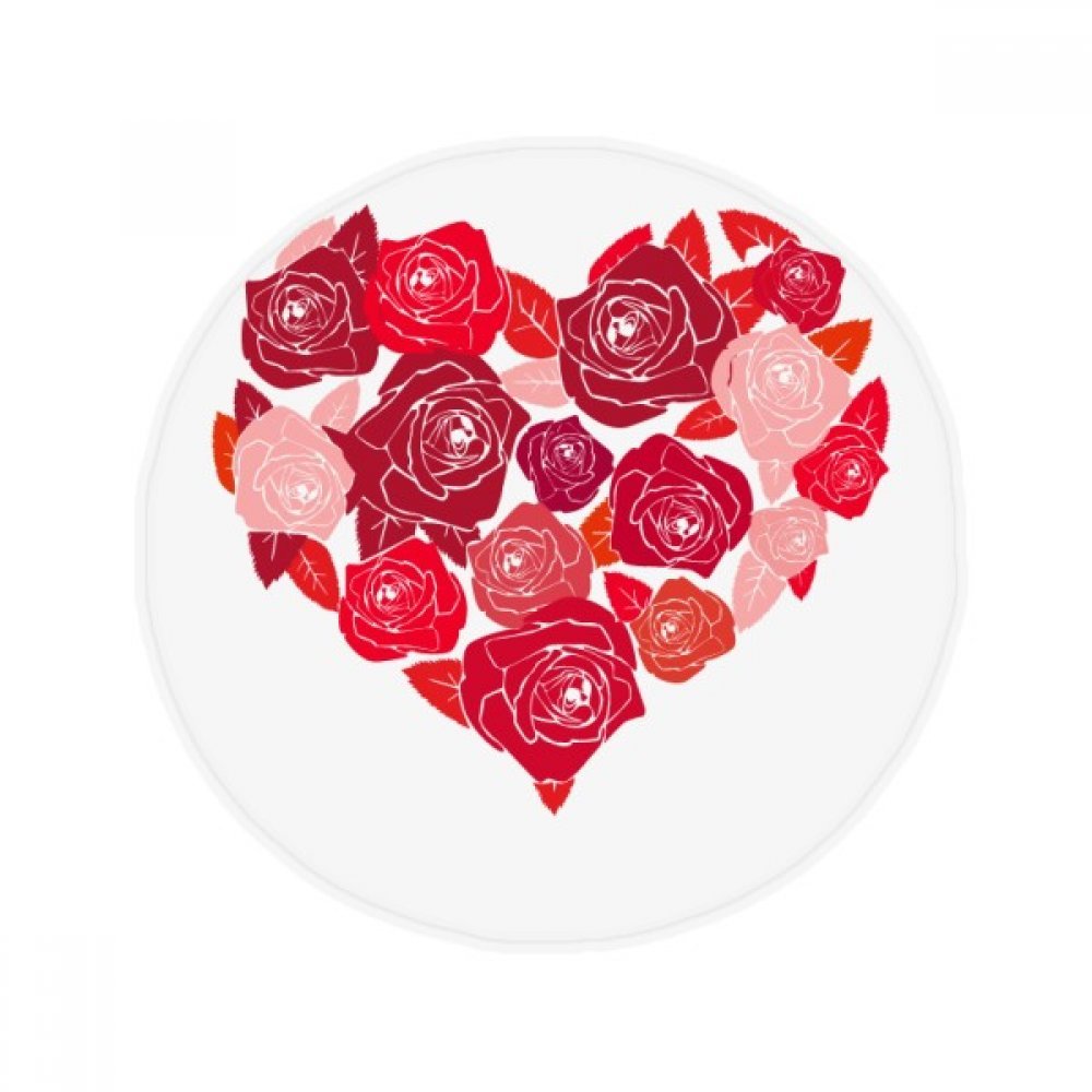 Roses de Saint-Valentin tapis de sol rond antidérapant, cadeau déco idéal 50cm