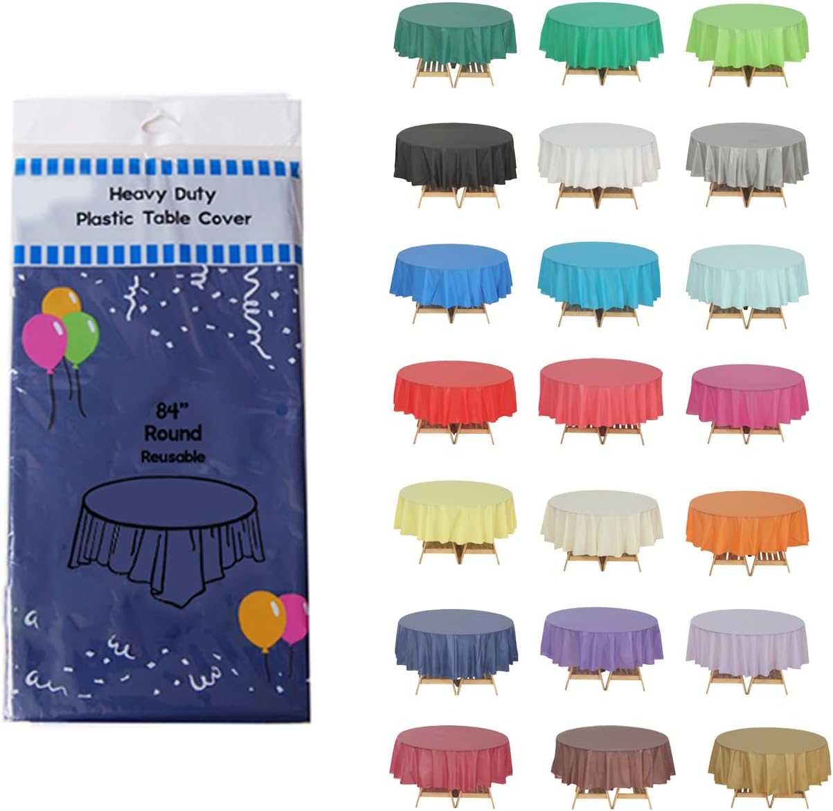 Evershine (4Pack Heavy Duty Plastic Table Covers