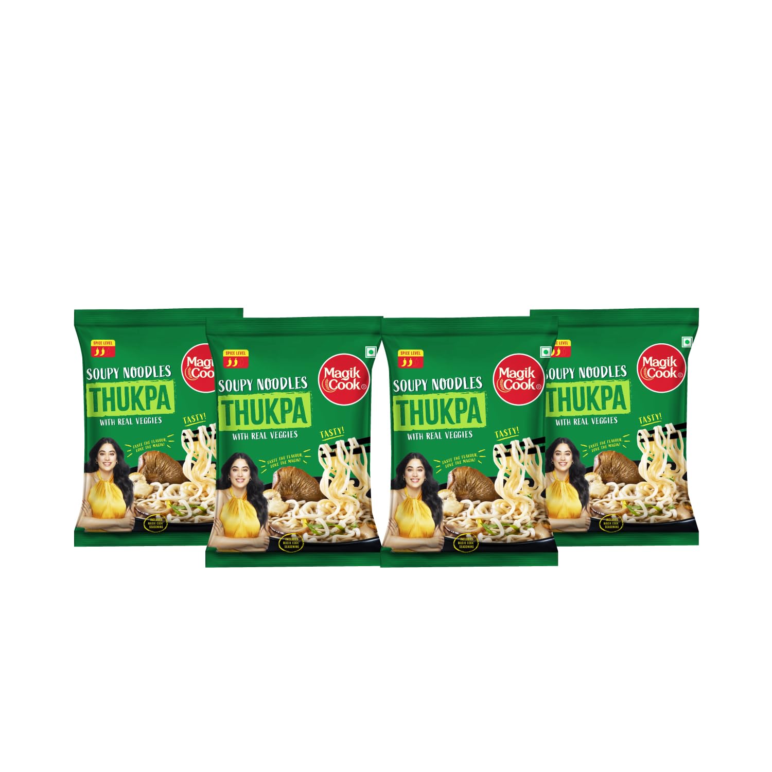 Magik Cook Soupy Thukpa Noodles 240g | Real Veggies | Spicy Vegetarian Instant Noodles with Seasoning | Pack of 4x60g-image-19