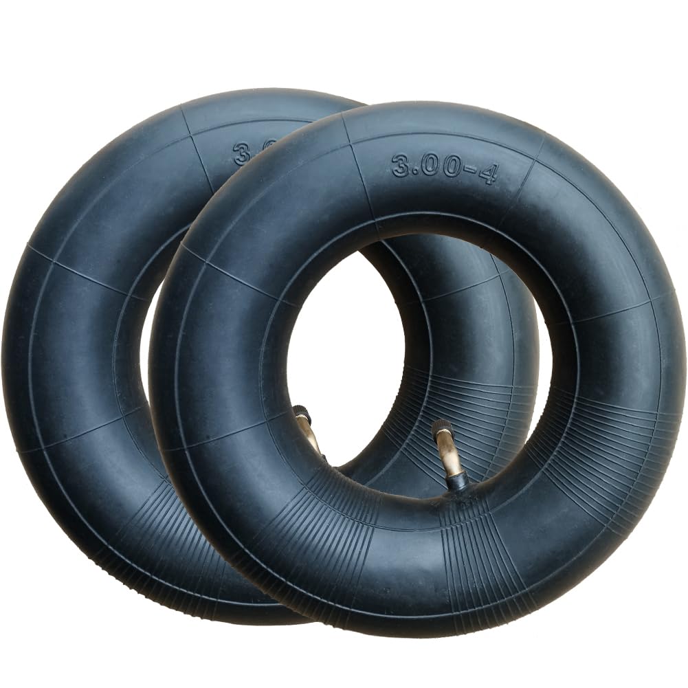 2 mangueras para rueda de carretilla 3.00-4''/260 x 85 mm Manguera de repuesto para rueda de aire con válvula de coche TR87 angulada carretilla de transporte apilable Carretilla