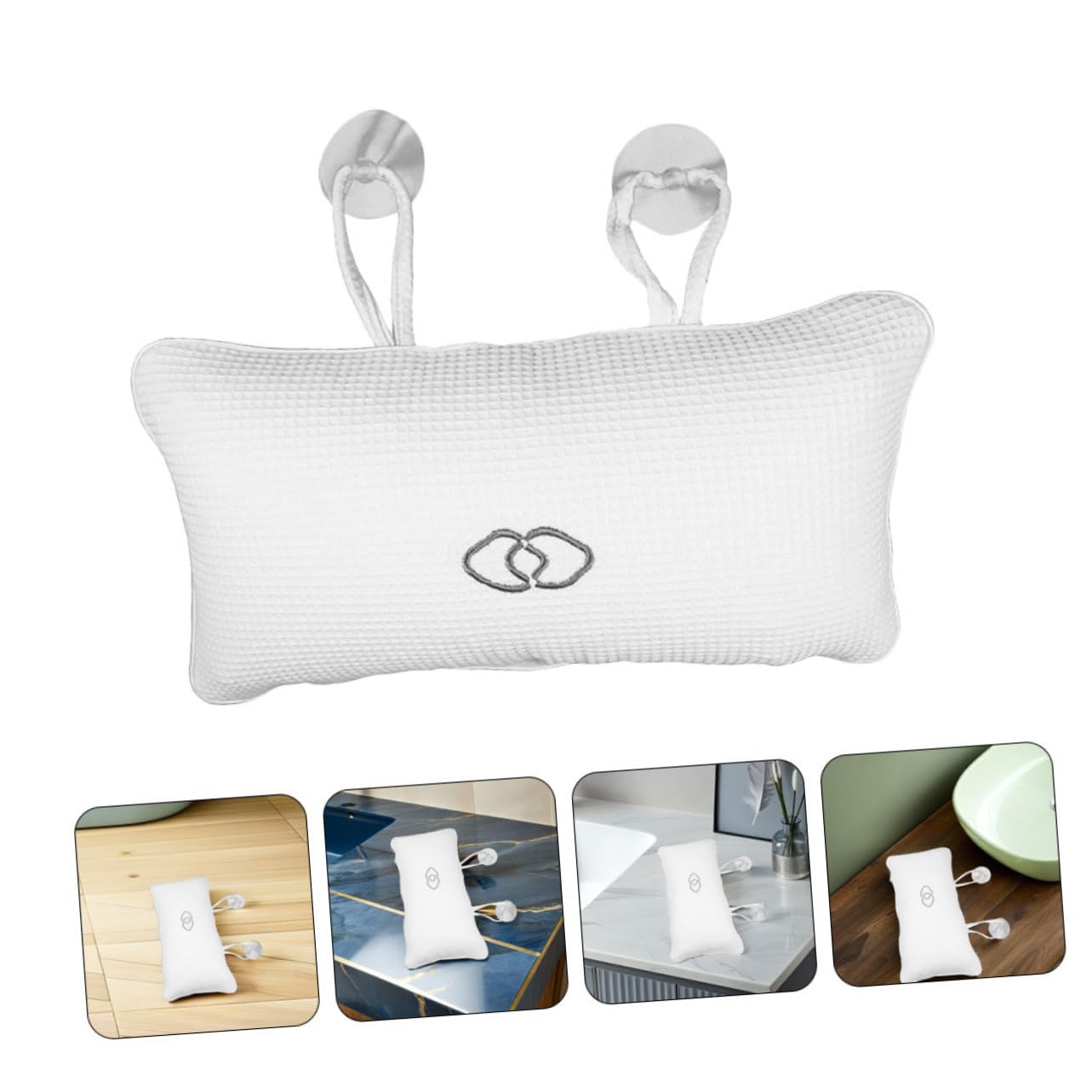 Gatuida 3 Pezzi Cuscini da Bagno Ergonomici con Ventose Antiscivolo Poggiatesta Gonfiabile per Vasca da Bagno Profonda Supporto Collo Comfort per Casa Spa e Hotel Accessori Vasca