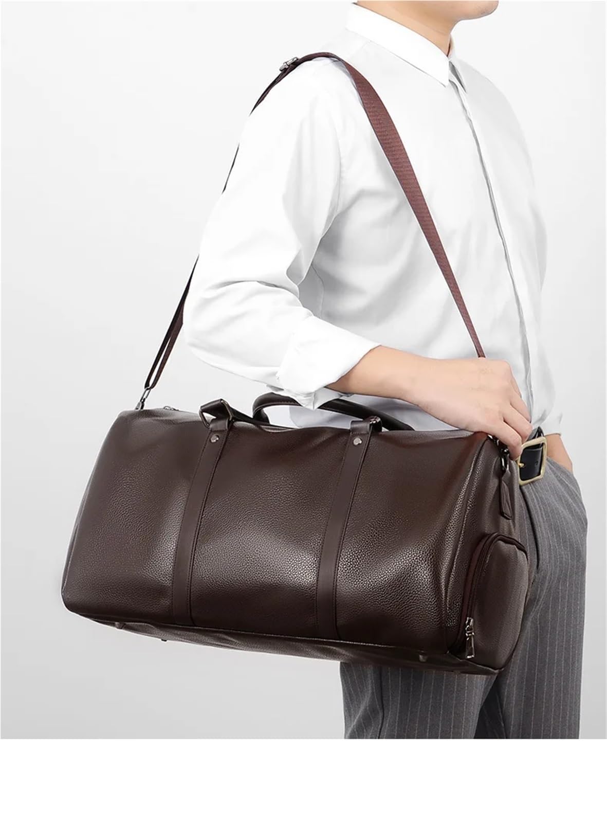 Borse da viaggio in pelle, borse uomo, grandi valigie, a tracolla casual, a lavoro per Viaggio Palestra(Black)