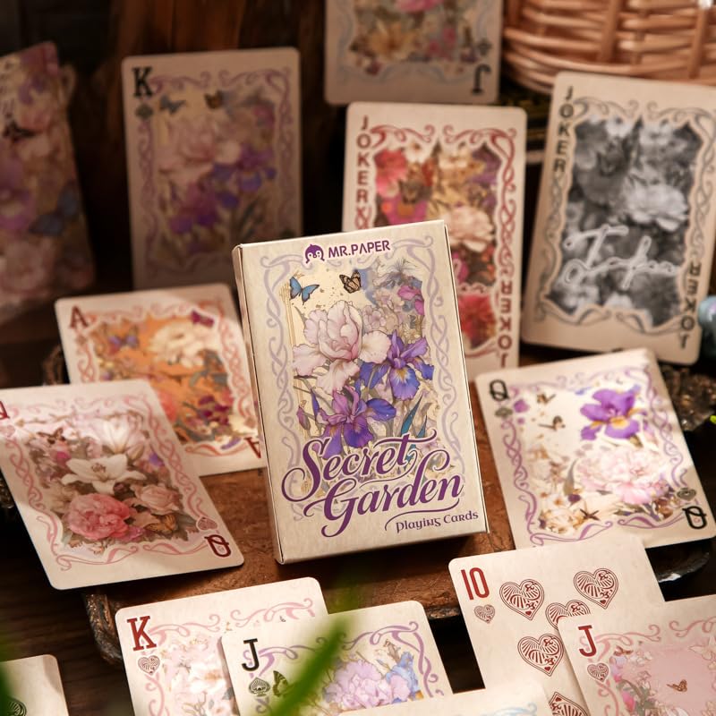 Secret Garden Vintage Floral Playing Cards – Themed Poker for Parties, Game Nights & Unique Gifts