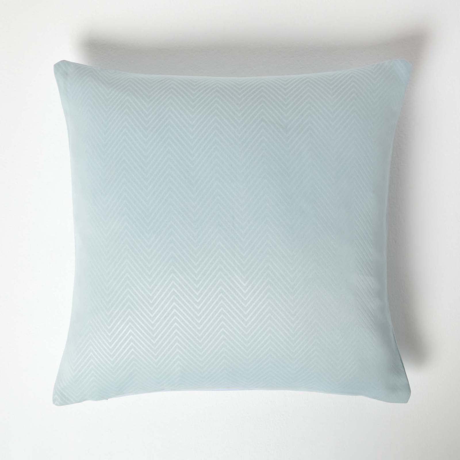 Homescapes Unisex Pale Blue Herringbone Cushion Cover In | Size: 45Cm X 45Cm