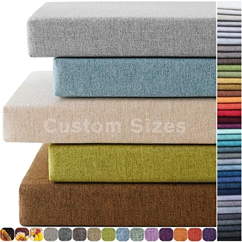 Custom Bench Cushion for Indoor Outdoor Patio Furniture Bay Window Seat Cushion, Customised Size Chair Pads, Optional Piping