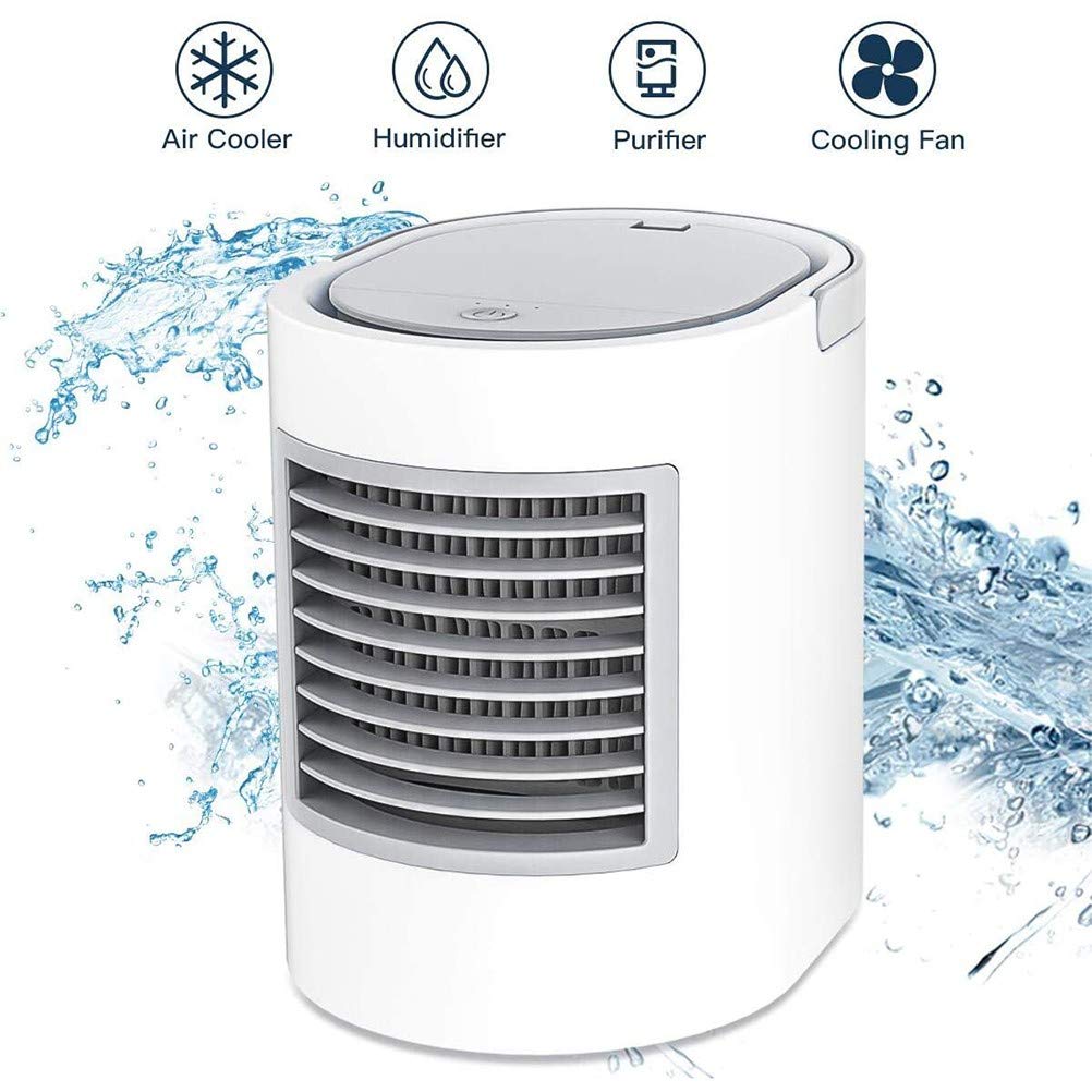 Condizionatore Portatile,Mini Raffrescatore Evaporativo Umidificatore,Basso Rumore Raffreddatore d'Aria Climatizzatore Personal Air Cooler con 3 velocità per Casa Ufficio Viaggio