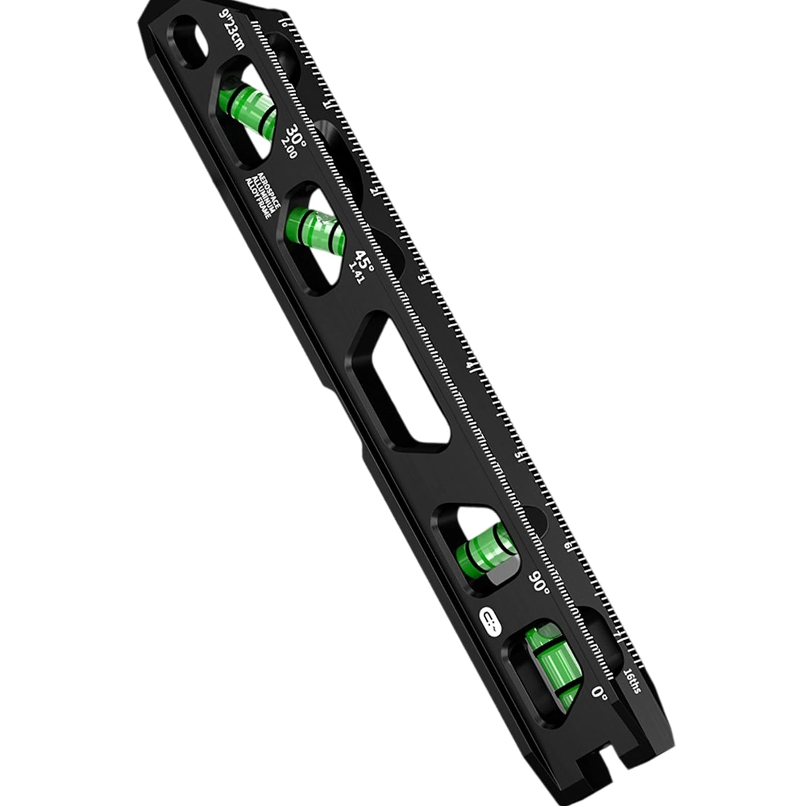 Thatiarry Black Practical Conduits Levels 4 Vials V Grooved Design Lightweight Aluminum Alloy Double Measurement Marking Aluminum Alloy Levels