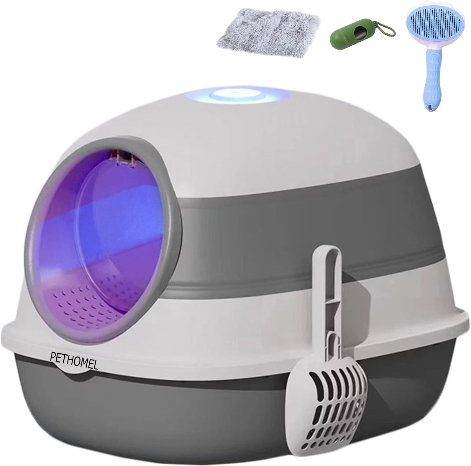 PETHOMEL Cat Litter Box, Large Enclosed Litter Boxes Deep Dog Proof