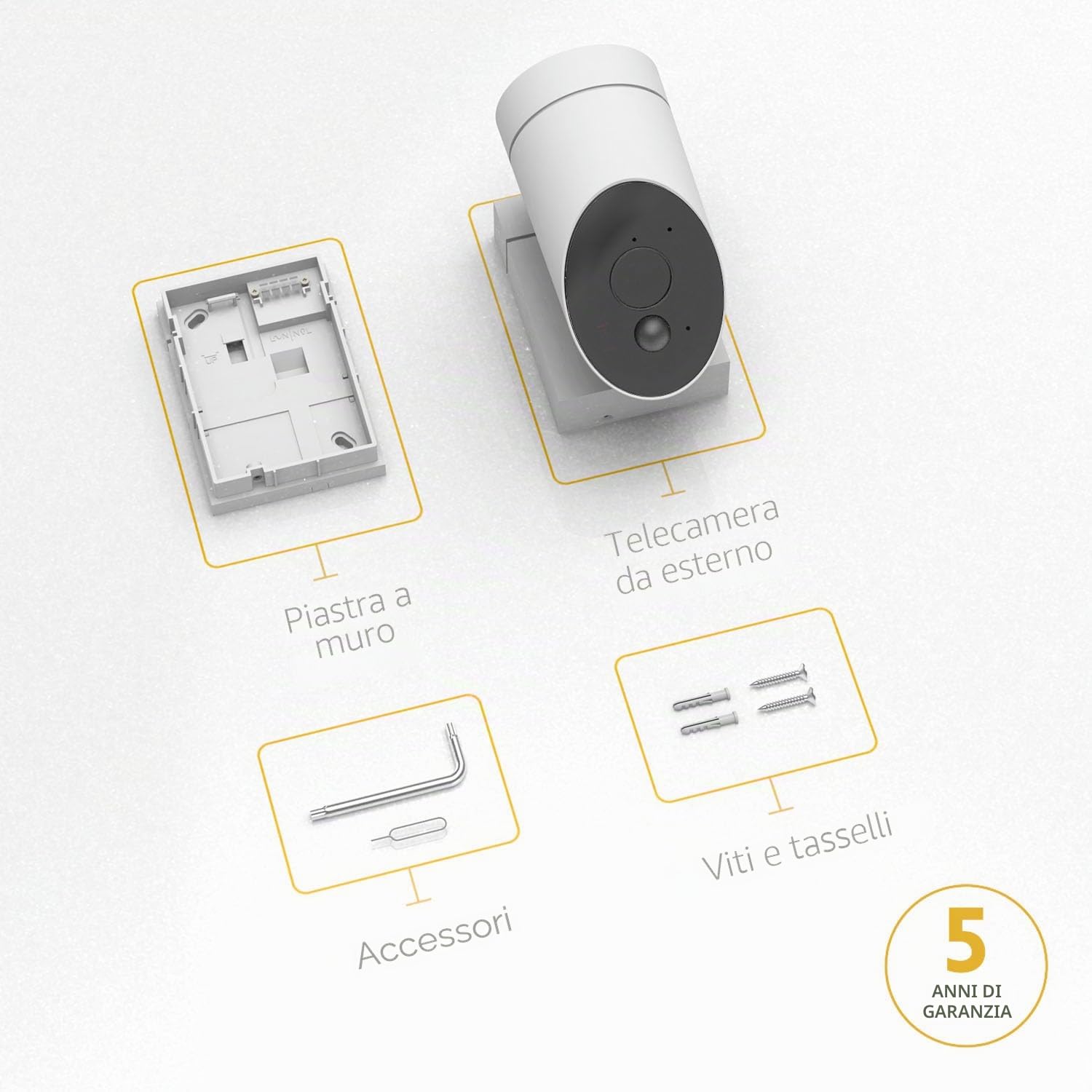 Somfy 1875325 - Telecamera esterna Wi-Fi con rilevamento intelligente, 1080p Full HD, sirena da 110 dB, collegamento alla lampada esistente